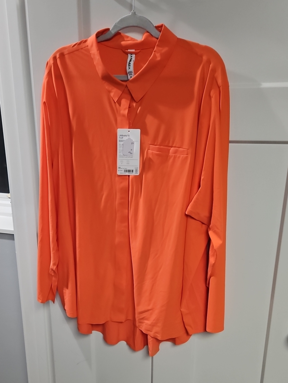 Athleta Orange Button-Up Tunic Top